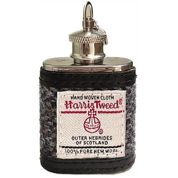 🟥GONE🟥 🆕NWOT Harris Tweed Wool x Leather Stainless Steel Keyring Flask - Picture 9 of 12